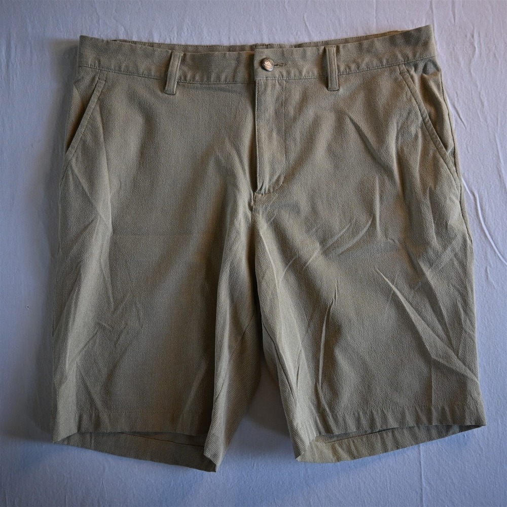 adidas 34x10" Khaki Textured Golf Stretch Performance Mens Shorts‎